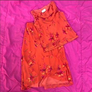 ***SOLD*** Studio I Orange Floral beaded skirt set